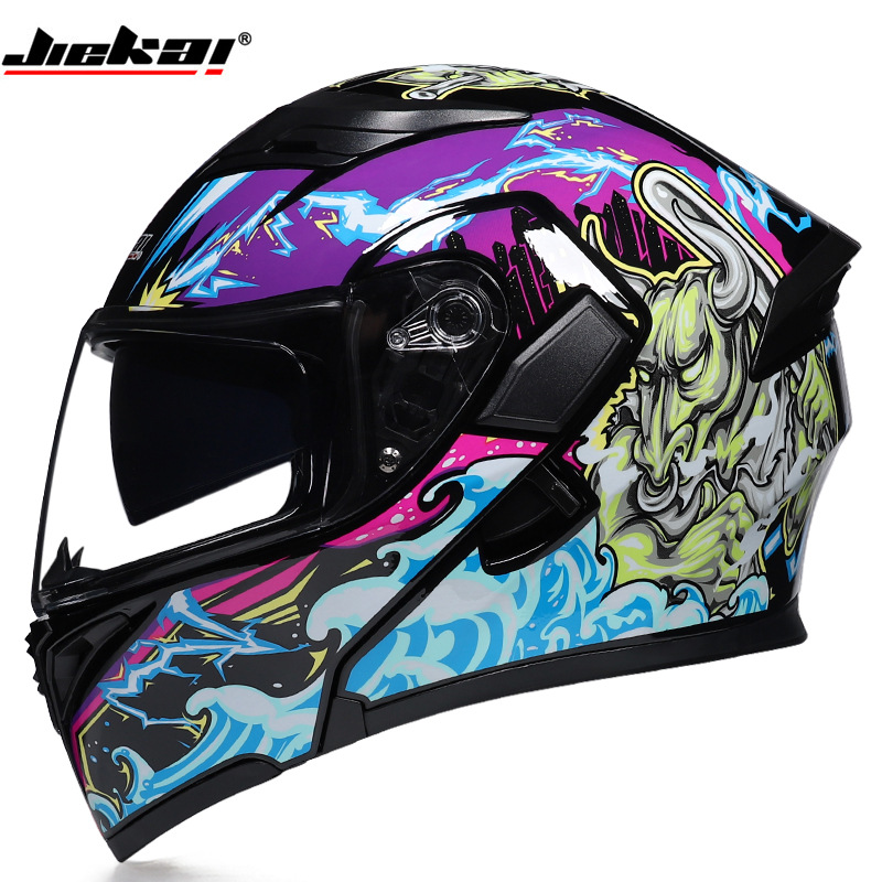 Full Face Motorcycle Helmet With Bluetooth - 블루투스 안티포그 이중 렌즈 풀페이스 헬멧