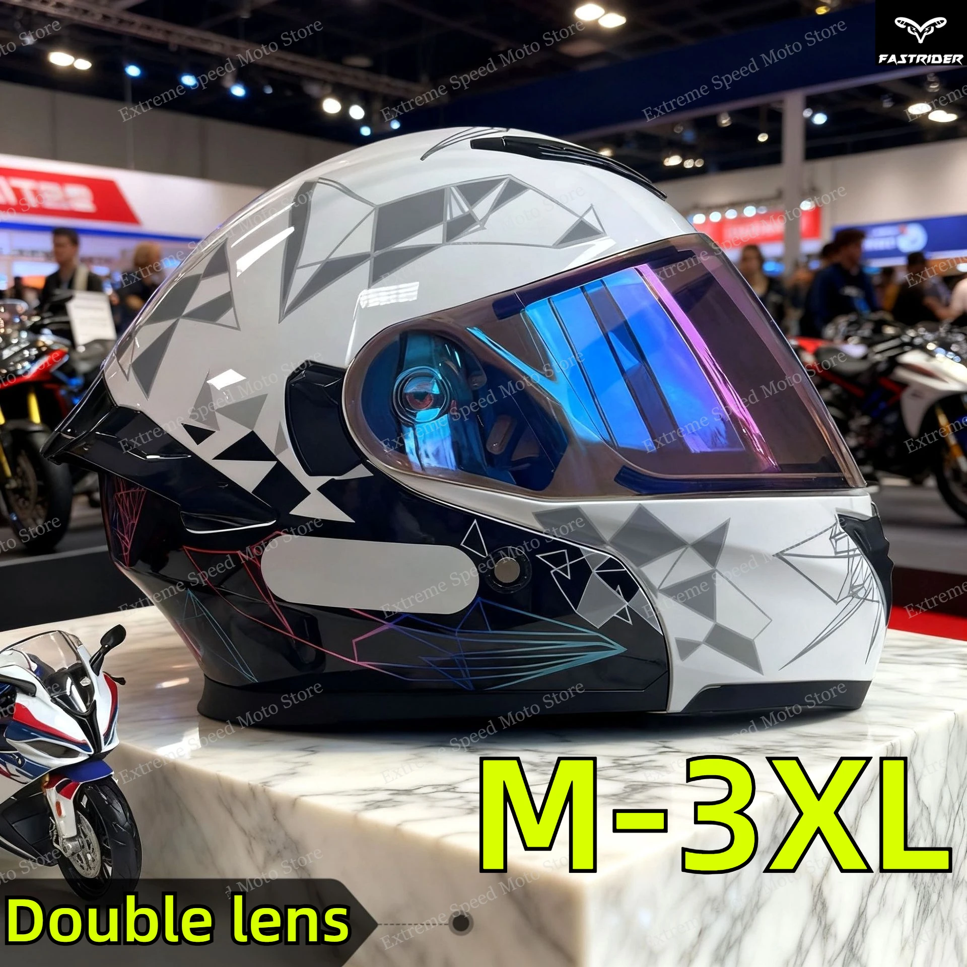 Dual Visor Motorcycle Racing Helmet - 인증된 모듈식 플립업 오토바이 헬멧, 듀얼