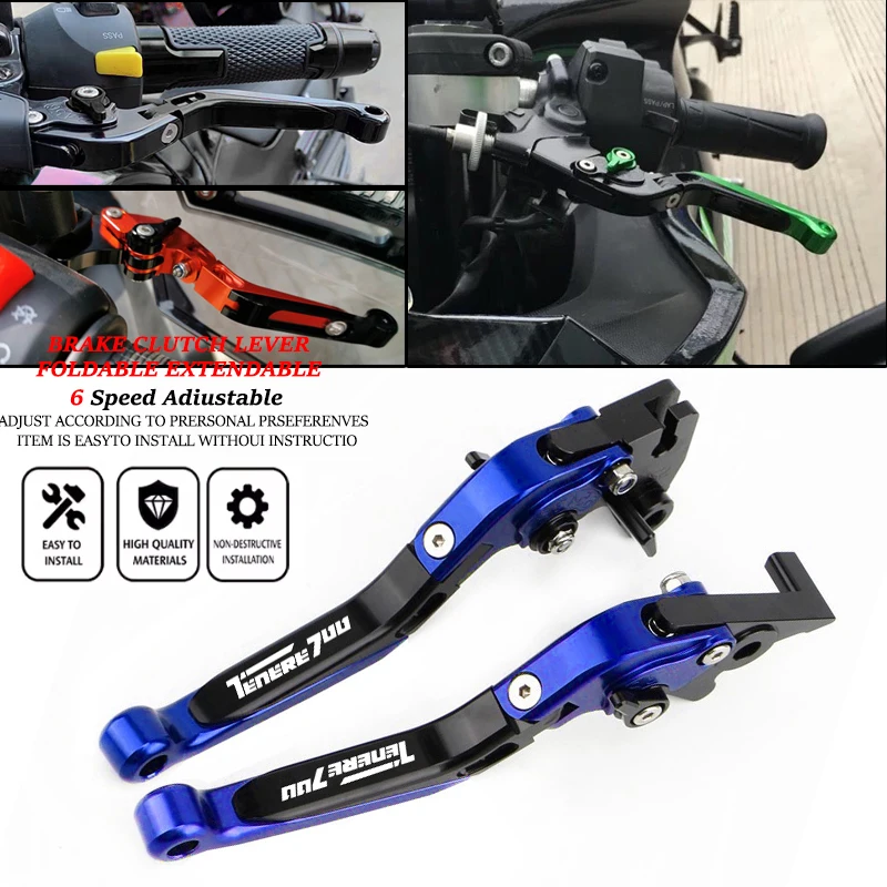 Cnc Aluminum Adjustable Brake Clutch Levers - 테네레 700/월드 레이드 XTZ700/SP 2019-2025 오토바이용